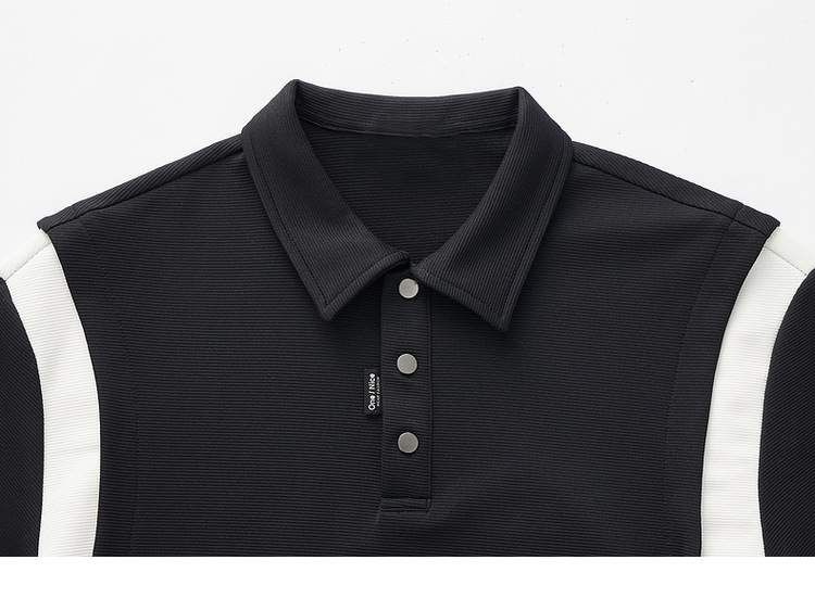 墨麦客250g横纹肌理短袖polo衫男2025夏新款简约撞色男士t恤71245详情34