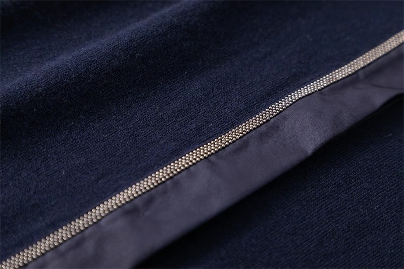 【 Fine-spun Wool 】 Beaded chain simple and intellectual patchwork long-sleeved thin wool knitted cardigan 24 early Autumn new style pic 16