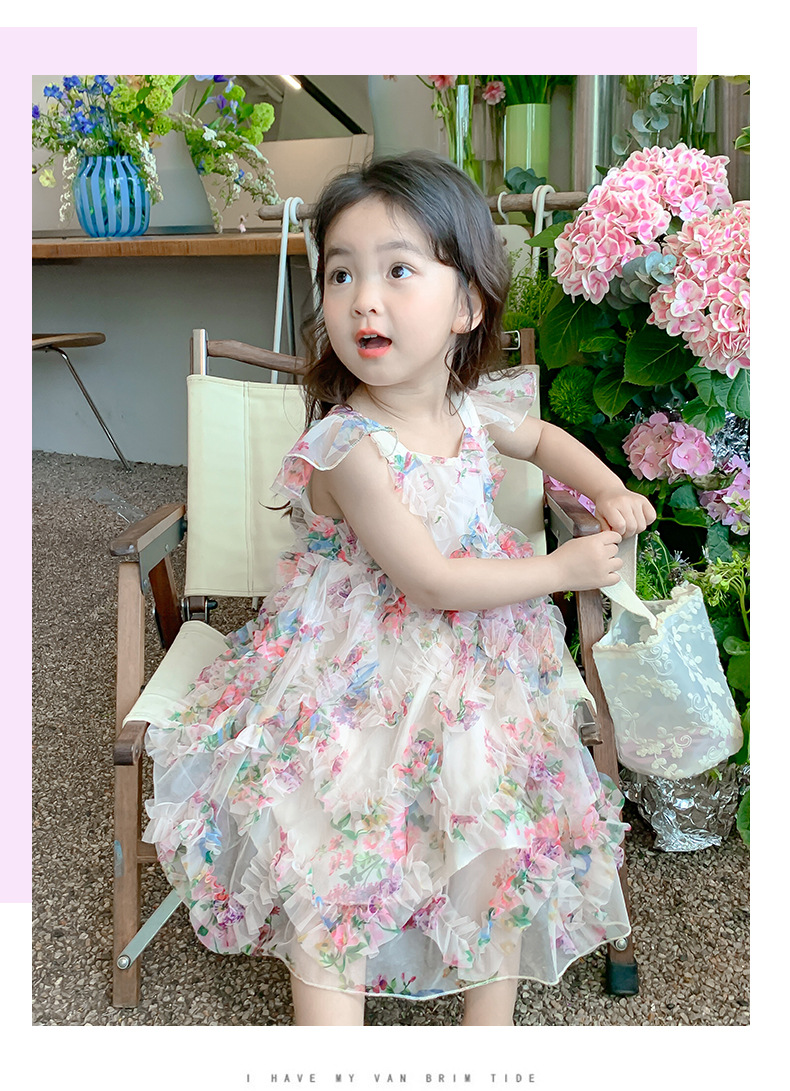 女童夏季公主裙2024新款洋气女宝宝夏装纱裙吊带裙子儿童装连衣裙详情8