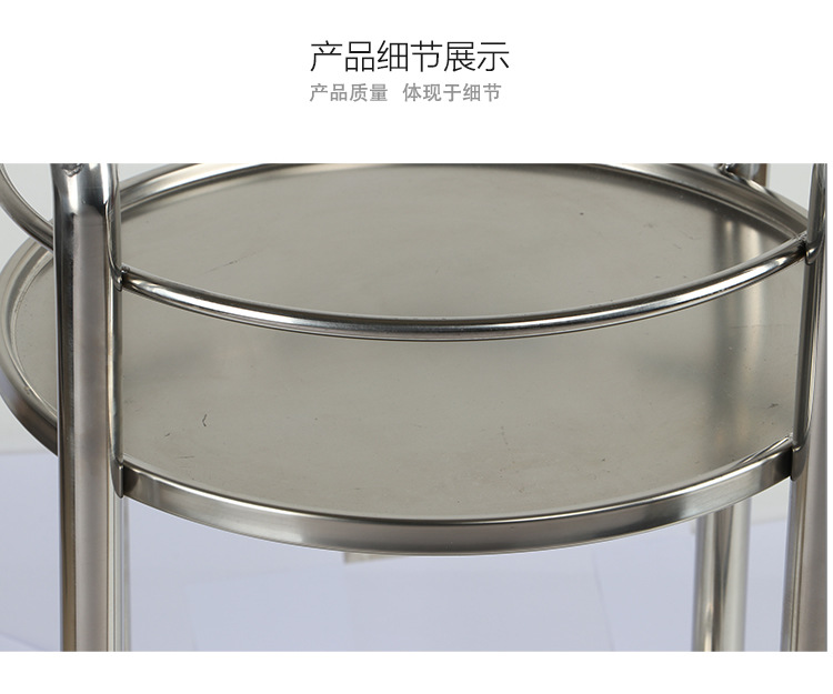 Hotel restaurant food delivery cart, double-decker circular beverage cart, tea cart, pastry cart, cake cart, mobile trolley pic 8