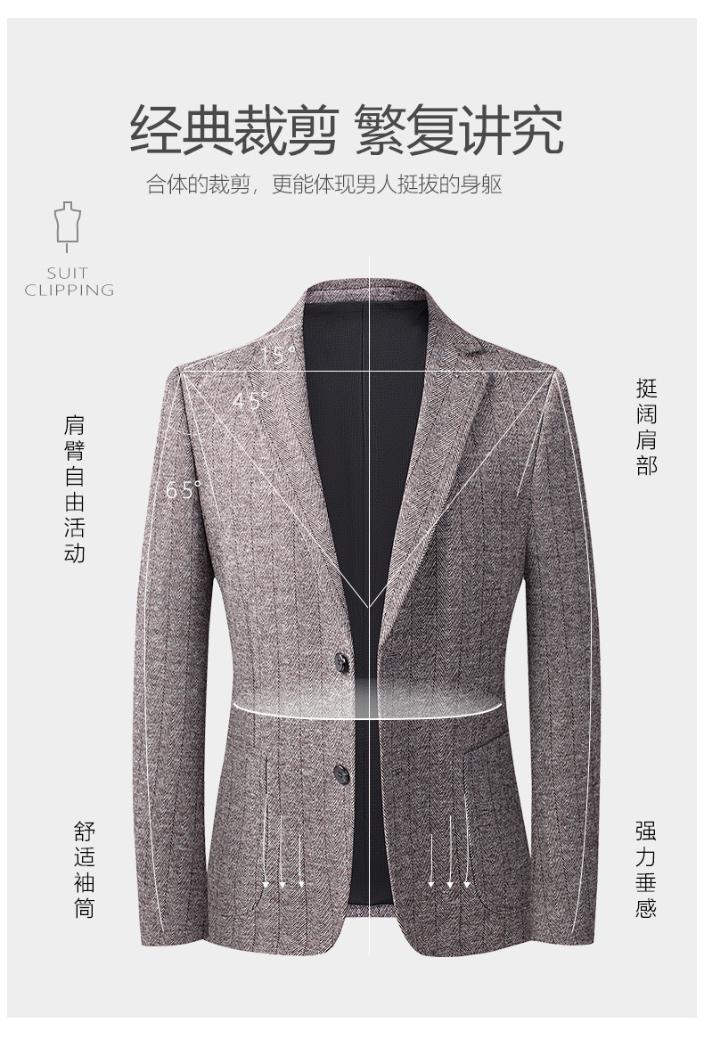 Laishibert autumn and winter knitted woolen woolen suits for young and middle-aged men, small suits for men, slim-fit woolen casual suits pic 28