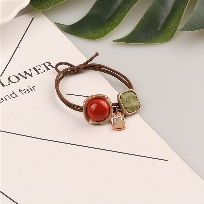 Wholesale supply of high-elasticity, simple and fashionable Korean-style hair accessories, square hair ties, hair tie rubber bands, and hair ties pic 21