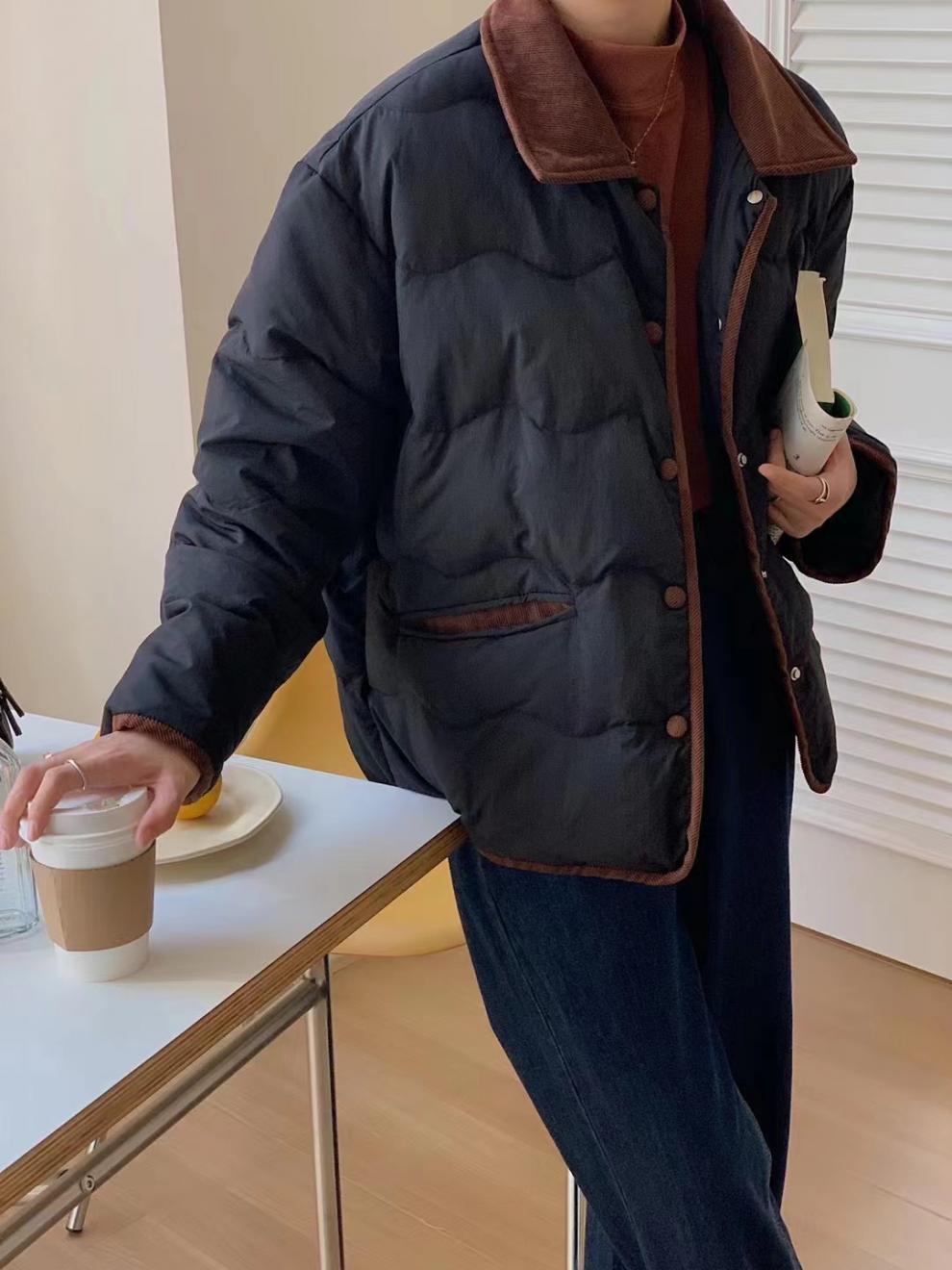 Lapel Dongdaemun light down cotton-padded jacket for women, short chanel-style cotton-padded jacket, casual coat for winter pic 38