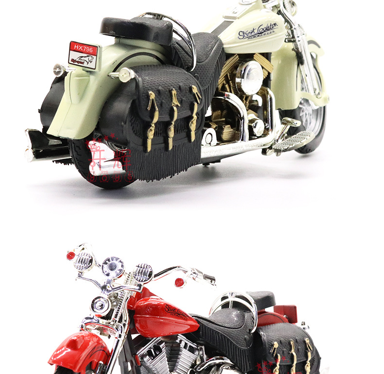 跨进1:12合金太子摩托车模儿童玩具摩托车摆件 蛋糕烘焙 男孩玩具详情6