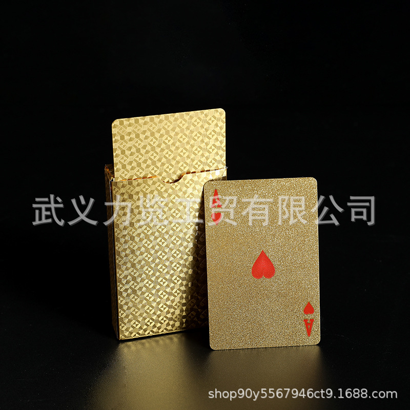 美元扑克牌金箔扑克牌 银箔扑克牌批发 金色土豪金扑克黑色塑料牌详情11