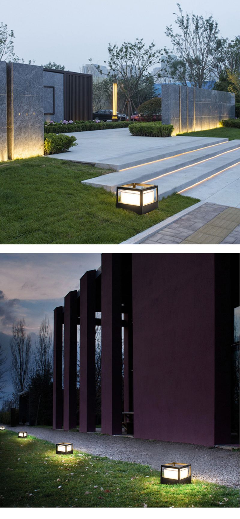 Outdoor wall lamps, lawn lamps, led minimalist aluminum profiles, modern simple villa round door heads, outdoor fence column heads pic 1