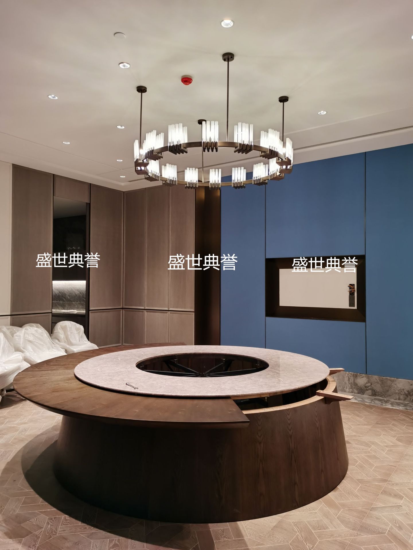 Nanping Resort Hotel solid wood furniture manufacturer direct sales, banquet hotel private rooms, electric dining tables, automatic turntable dining tables pic 9