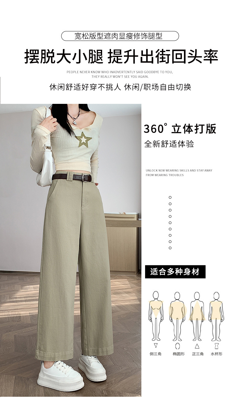 法式八分九分天丝棉阔腿牛仔裤女秋季新款小个子宽松显瘦直筒裤详情29