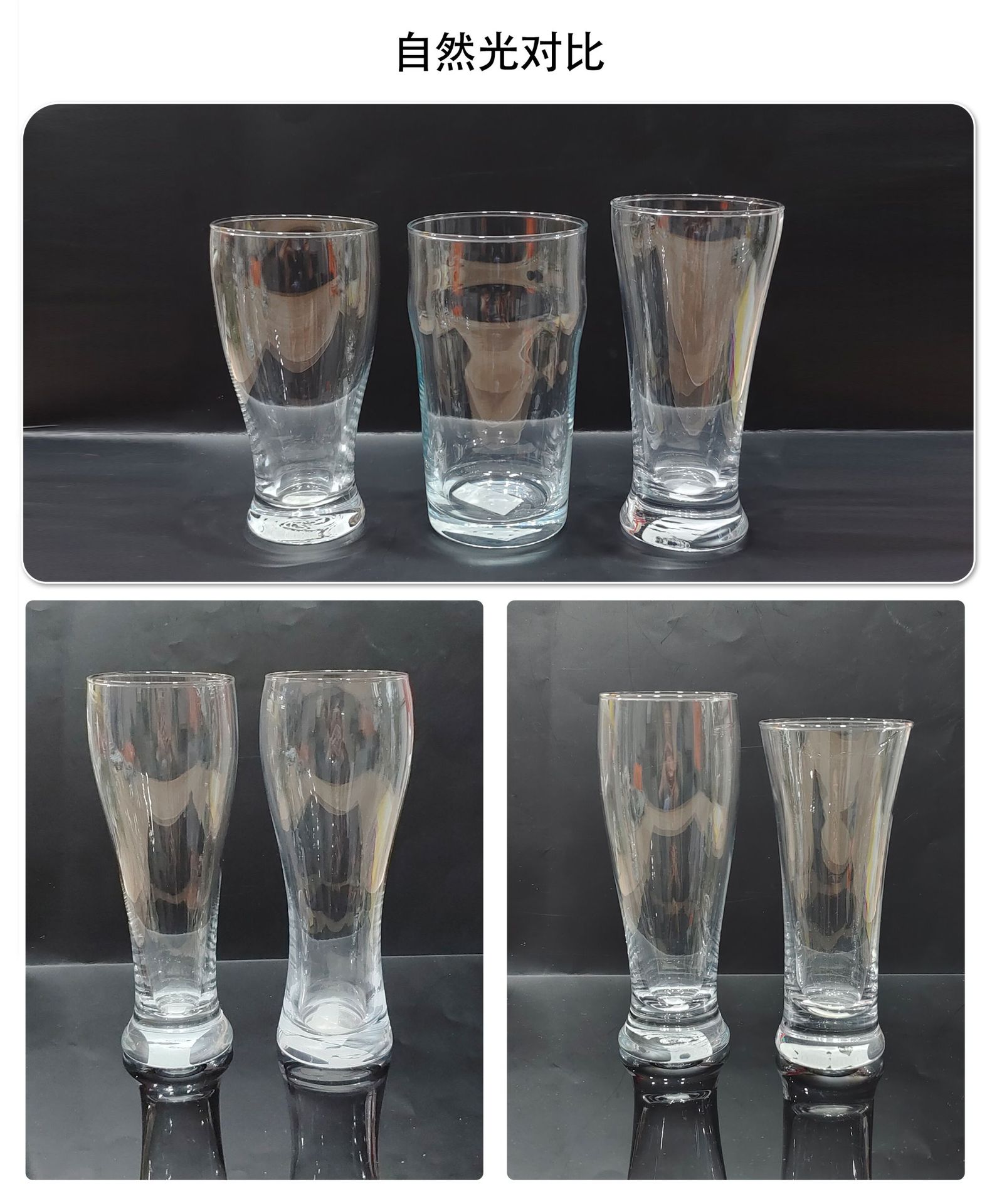 Wholesale of thickened household and hotel transparent glass craft beer mugs from the source factory, Pilson beer mugs and pint cups pic 8