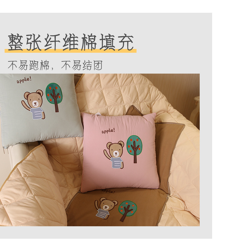 Wholesale of cartoon quilted throw pillows, Kanglewu air-conditioned throw pillows and quilts, two-in-one car throw blankets pic 12