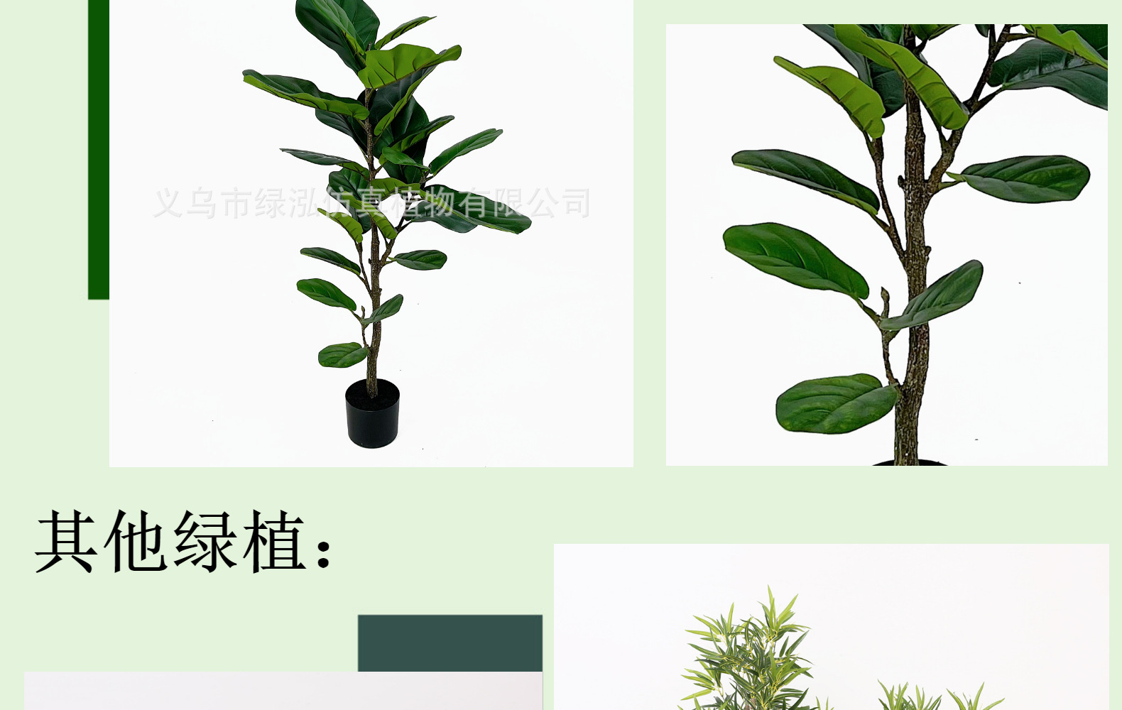 北欧风仿真琴叶榕盆栽 室内客厅装饰 大型仿真植物摆件橱窗布景详情8