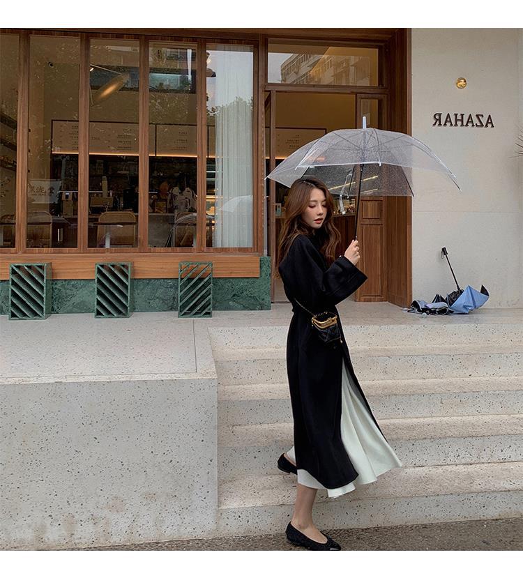 反季驼色呢子双面羊绒大衣女中长款2022年秋冬季韩系温柔毛呢外套详情31