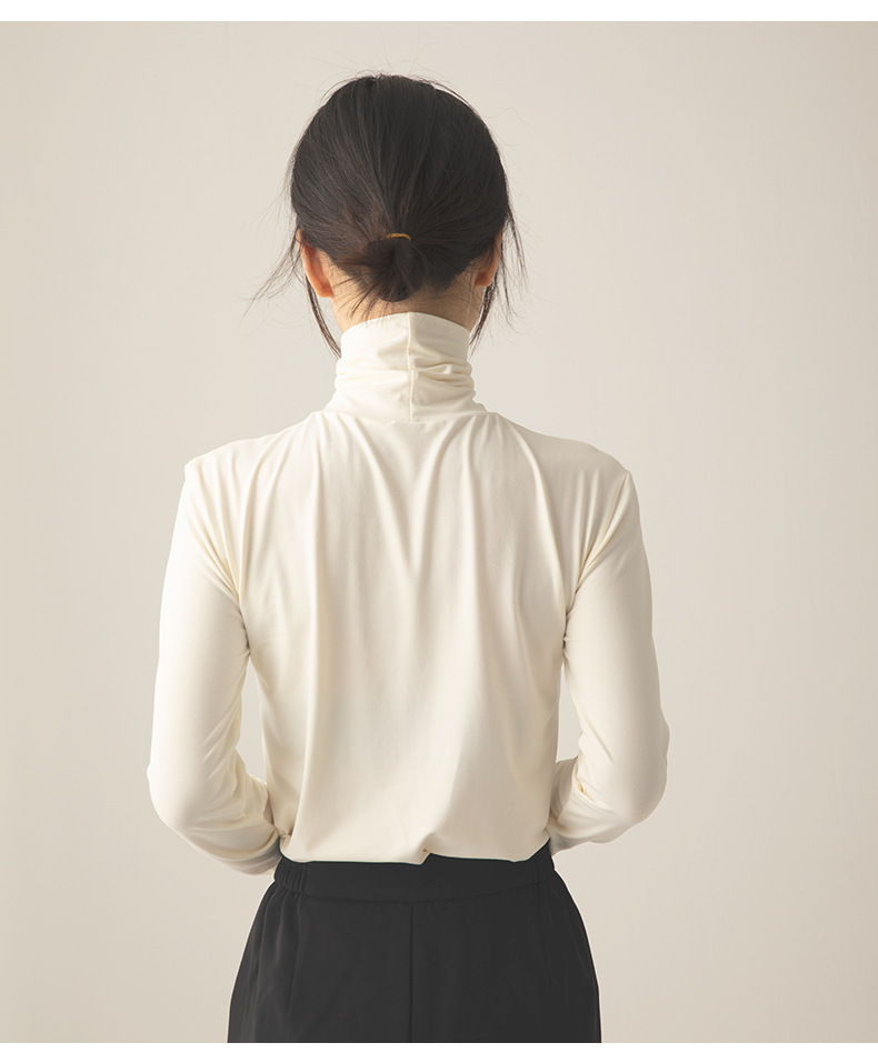 早秋牛奶绒半高领打底衫女秋冬款修身内搭上衣外穿长袖女T恤批发详情20