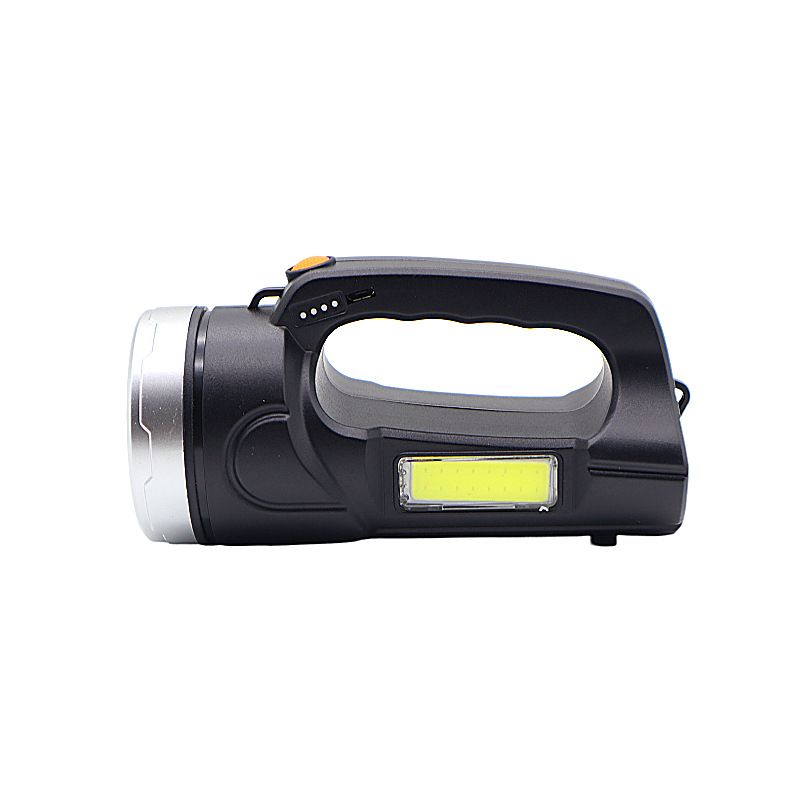 手电筒强光大功率户外应急巡逻手提探照灯USB充电带侧灯野营户外详情3