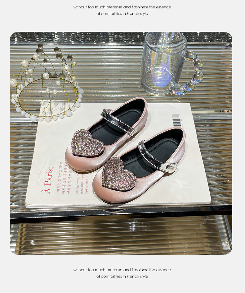 女童公主鞋2024春季新款儿童闪闪爱心皮鞋中大童舒适防滑软底单鞋详情10