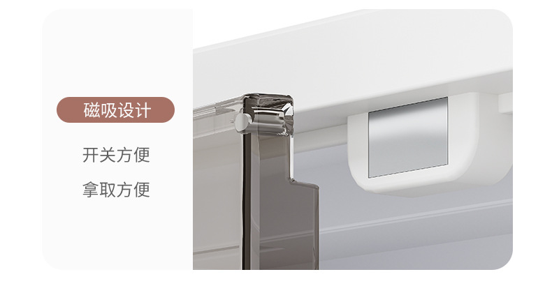 Non-drilling wall-mounted storage box cabinet, light luxury style, dust-proof wall-mounted storage box shelf, cosmetics pic 15