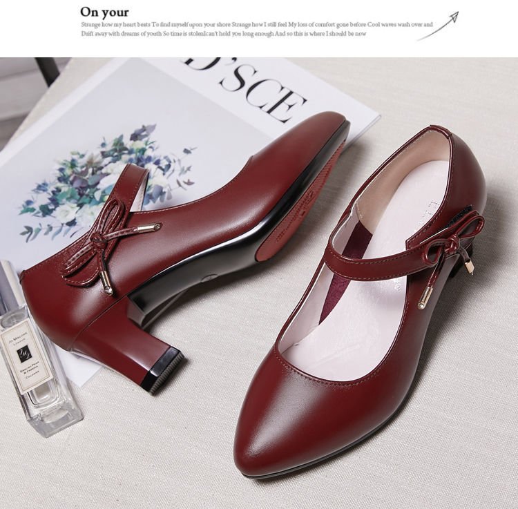 夏季新款女式软皮单鞋时尚扣带不跟不磨脚高跟职业女鞋详情12
