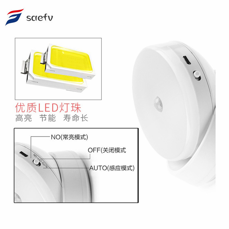 旋转人体感应橱柜灯走廊感应小夜灯USB充电感应灯橱柜灯起夜灯详情10