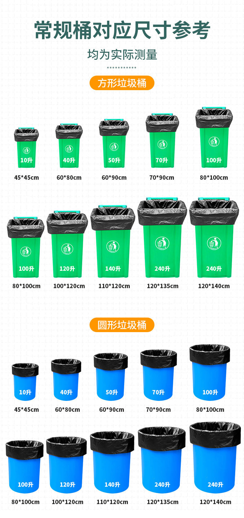 一次性黑色平口垃圾袋酒店物业加厚大号家用商用手提式塑料袋批发详情6
