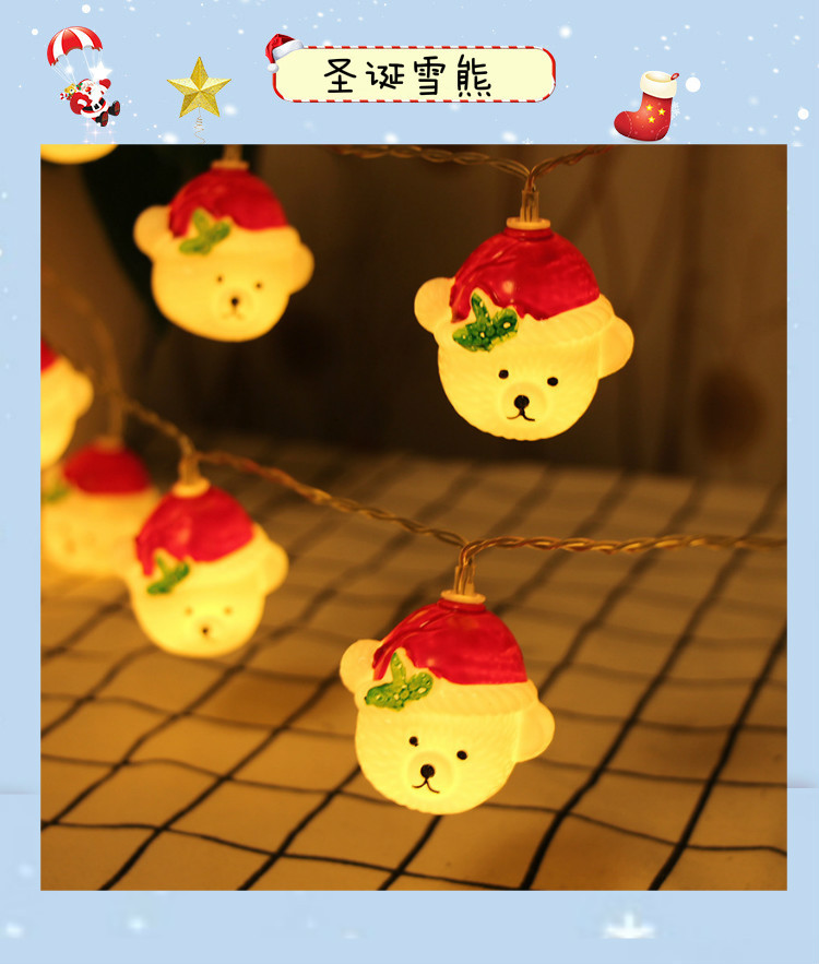 Cross-border best-selling led Christmas snowman light string, Santa Claus festival small colorful lights, girlish heart decoration string lights pic 19