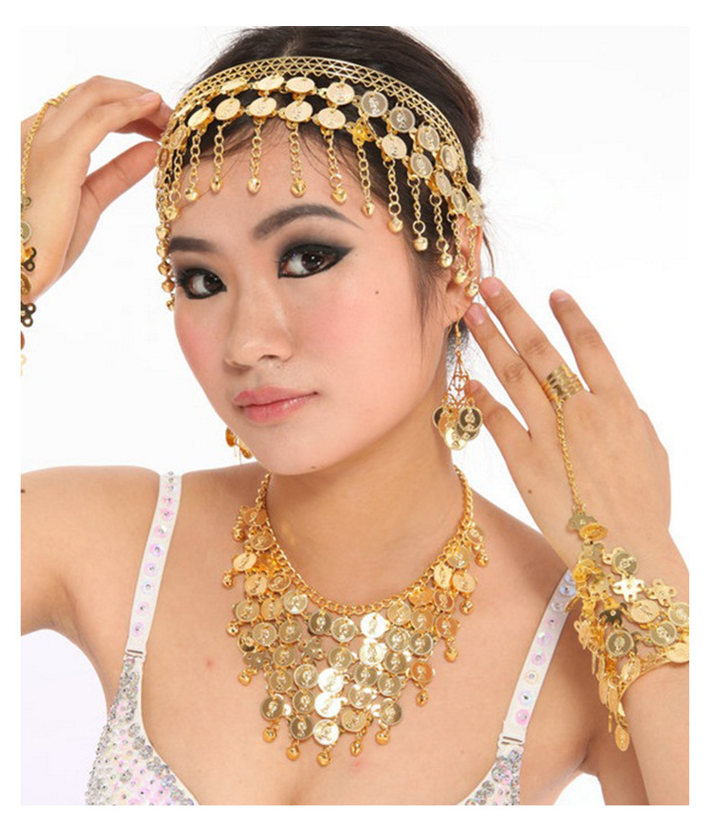 印度舞演出配饰发卡项链头饰耳环头饰首饰肚皮舞蹈服手链饰品发箍详情12