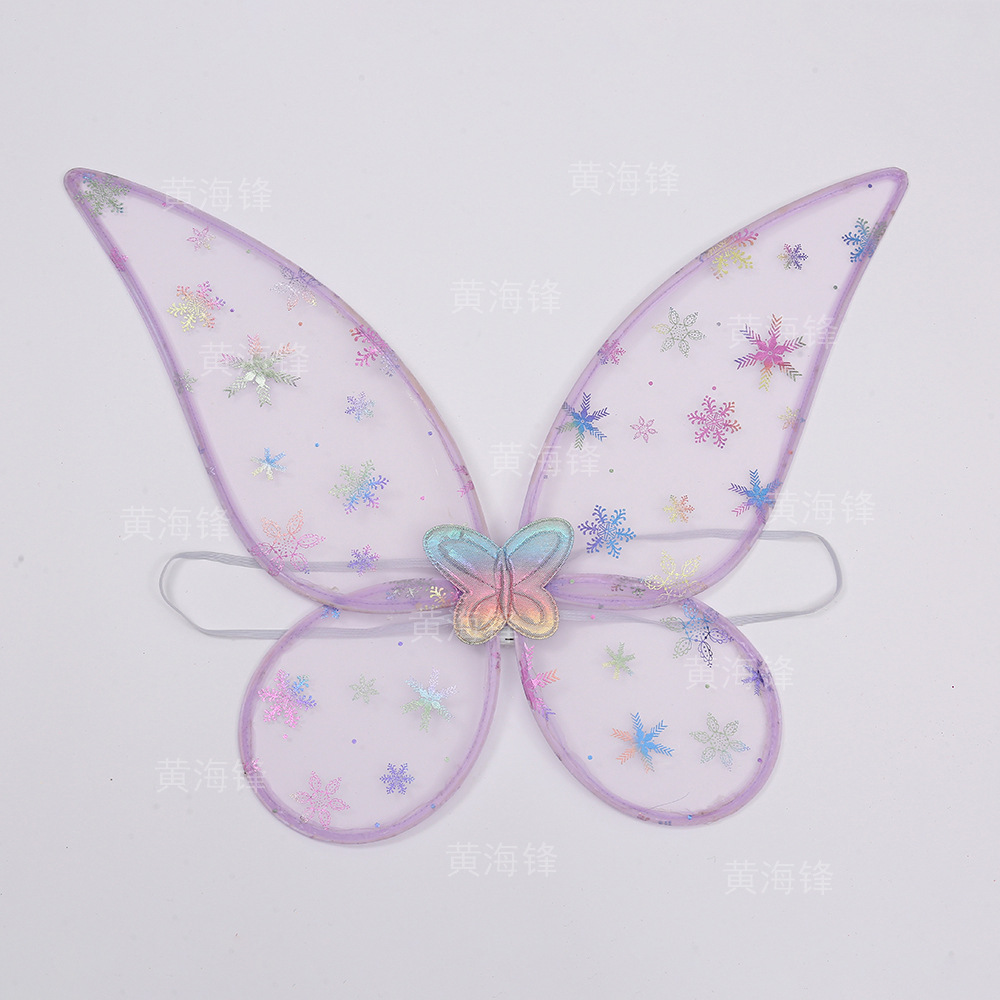 跨境圣诞节精灵翅膀套装舞会带灯单层天使翅膀魔法棒发箍三件套详情8