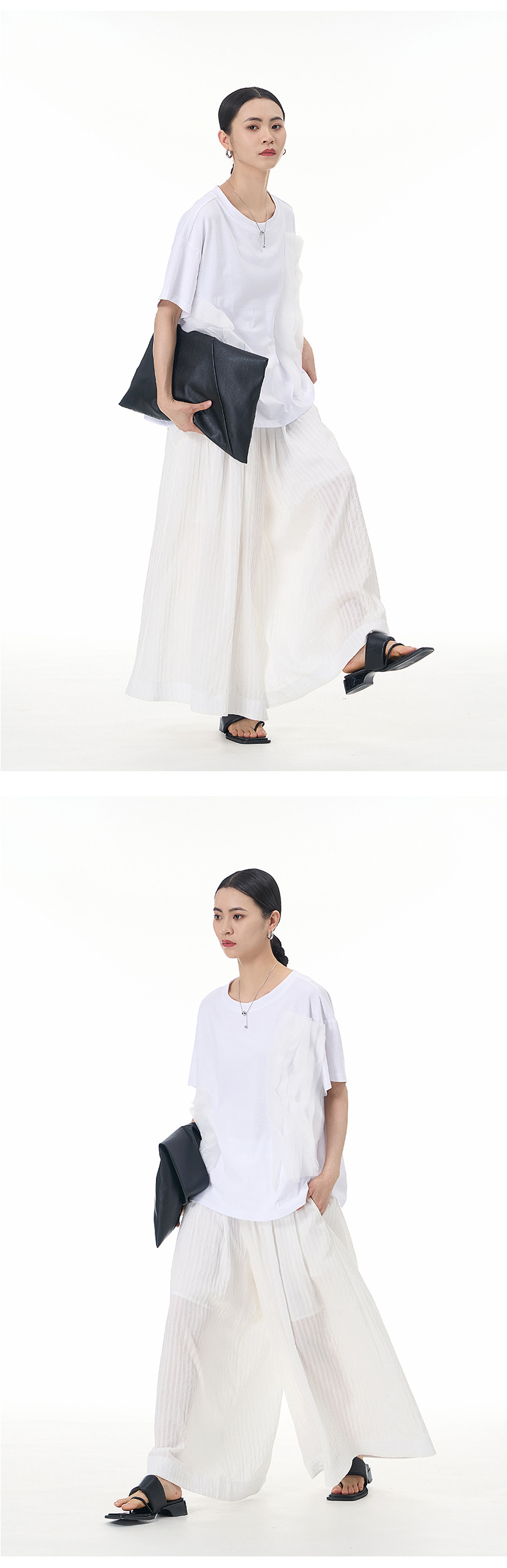 大码女装2025夏新宽松纱网拼接纯棉短袖T恤气质韩版显瘦上衣68852详情26