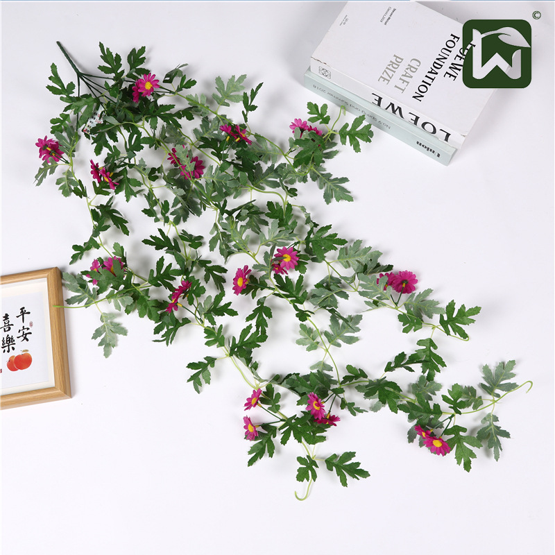 Artificial plants, leafy green plants, vines, green vines, wall-hung plastic artificial flowers, wedding interior decoration sunflowers pic 17