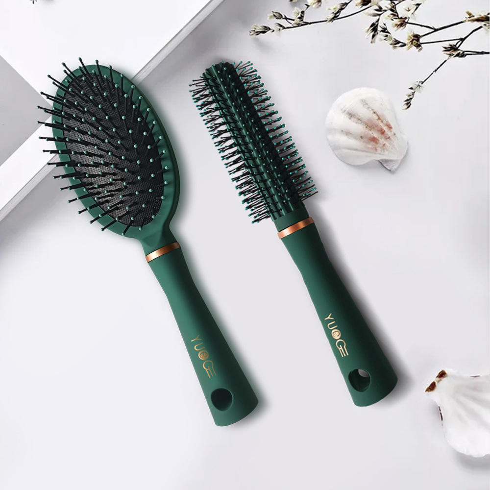 现货墨绿色按摩梳气囊梳子气垫梳女贵妇顺发负离子卷发白领女详情5