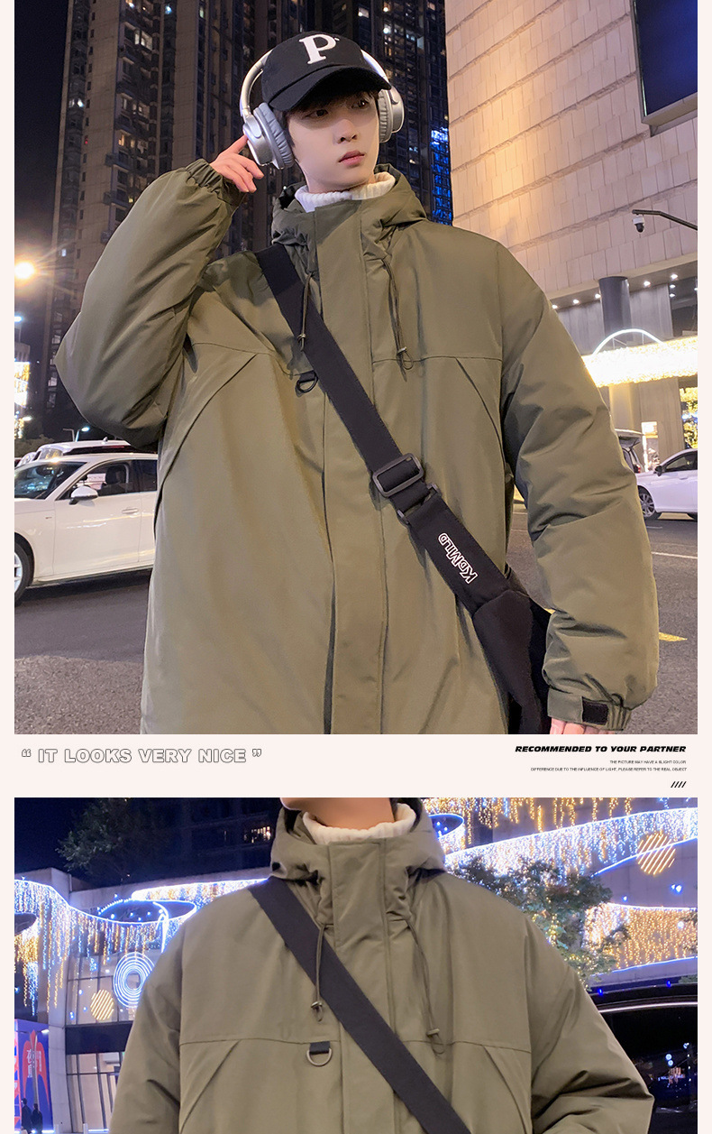 山系口袋连帽工装外套男女日系复古机能轻户外冲锋衣棉服夹克男详情14