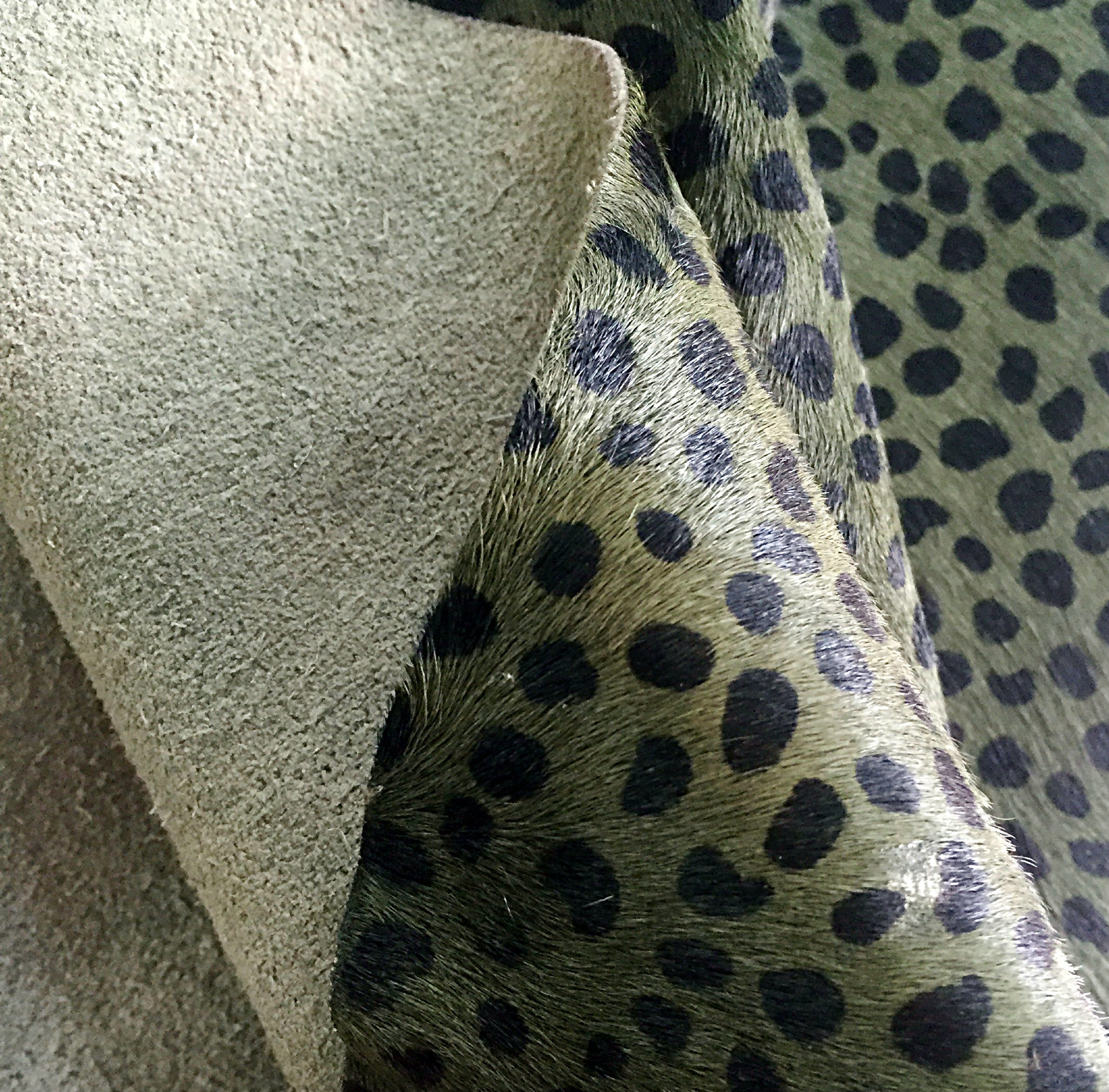 Yiwu genuine leather horsehair classic military green little leopard dot horsehair printed horsehair accessories Colorful horsehair pic 7