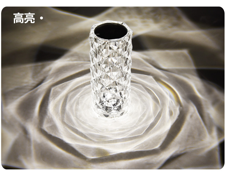 西班牙水晶台灯 网红氛围玫瑰灯北欧创意小夜灯 床头装饰钻石台灯详情19