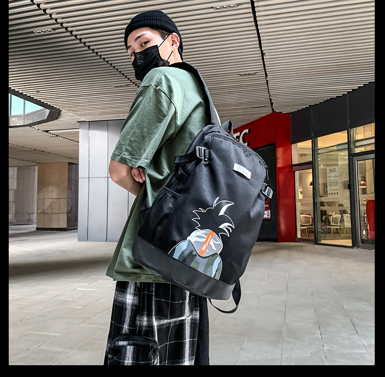 2021 Korean version fashionable couple style cartoon print cool backpack, large-capacity trendy schoolbag for junior and senior high school students pic 23