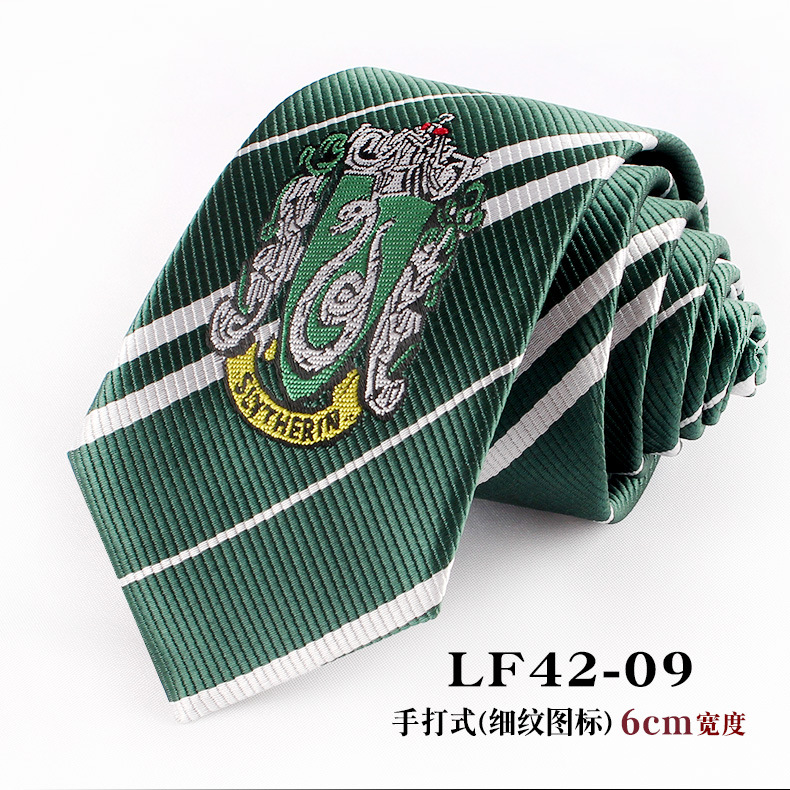 哈利波特领带格兰芬多斯莱特林拉文克劳赫奇帕奇学院条纹徽章领带详情18