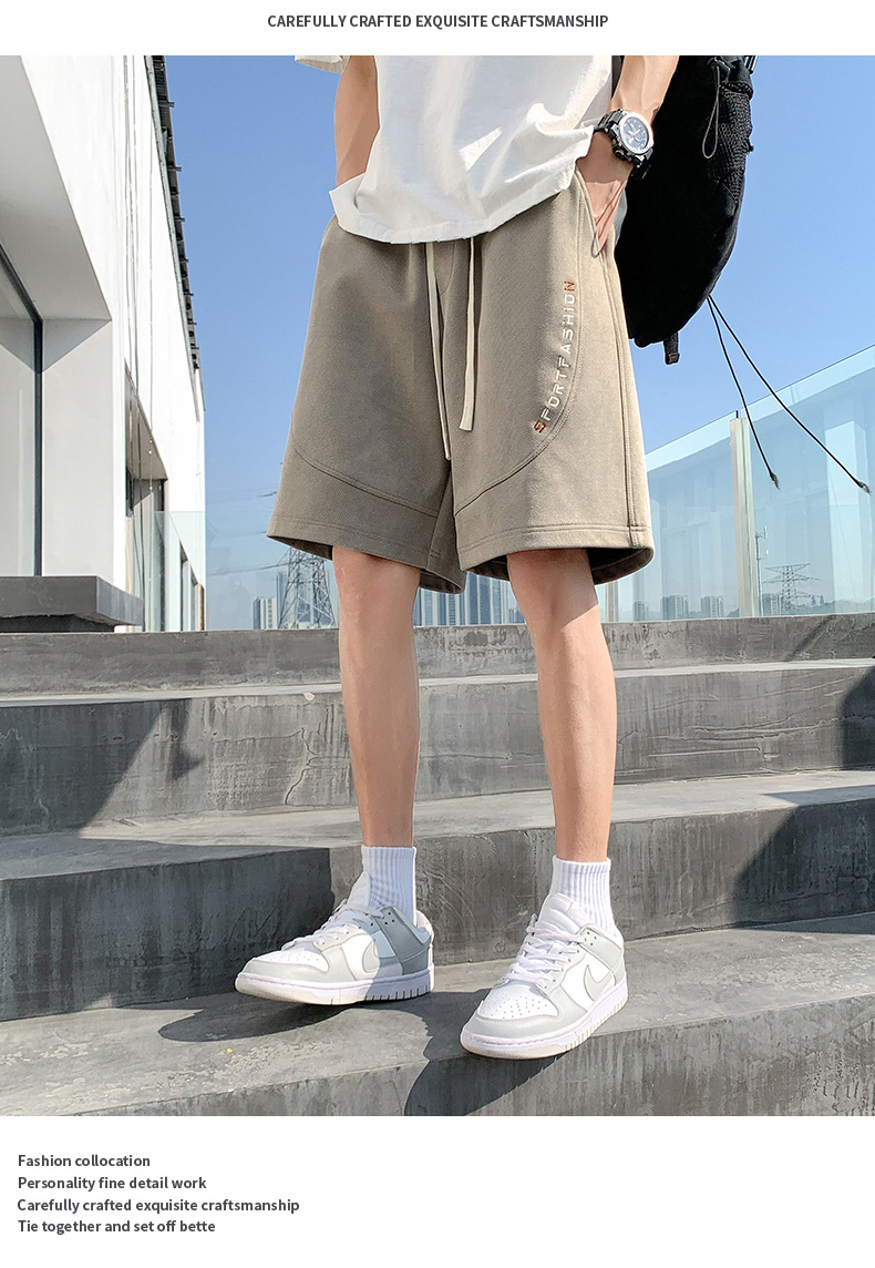 男士大码薄款冰丝短裤男加肥加大卫裤男外穿运动休闲沙滩裤子代发详情28