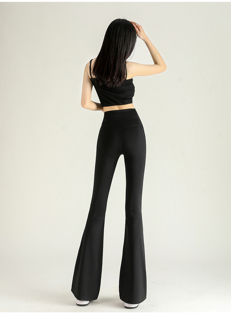 鲨鱼皮打底马蹄裤女外穿夏季新款高腰收腹提臀紧身芭比裤高腰微喇详情14