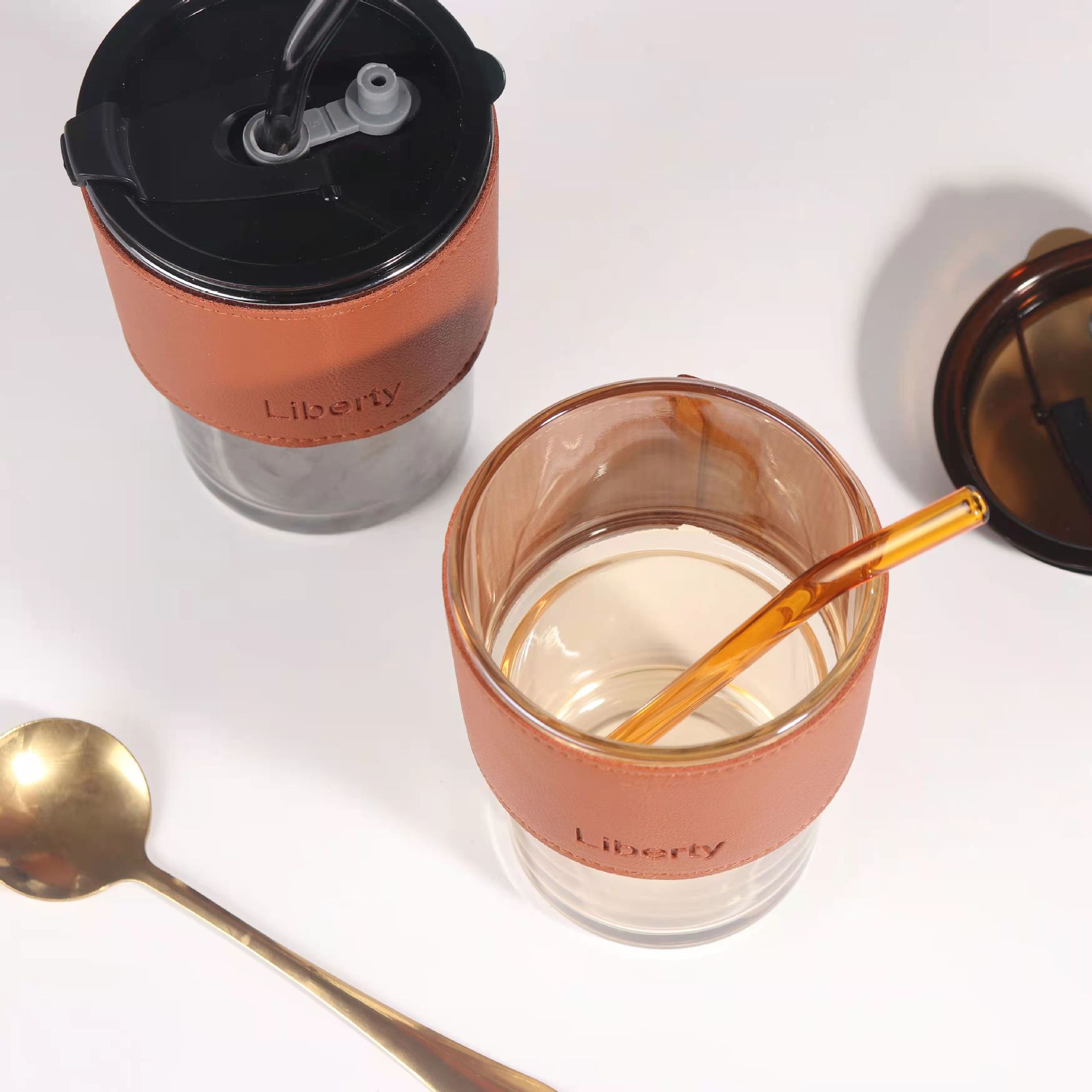 Creative bamboo joint cup, glass straw cup, travel cup, portable glass cup, office coffee cup, opening event gift pic 9