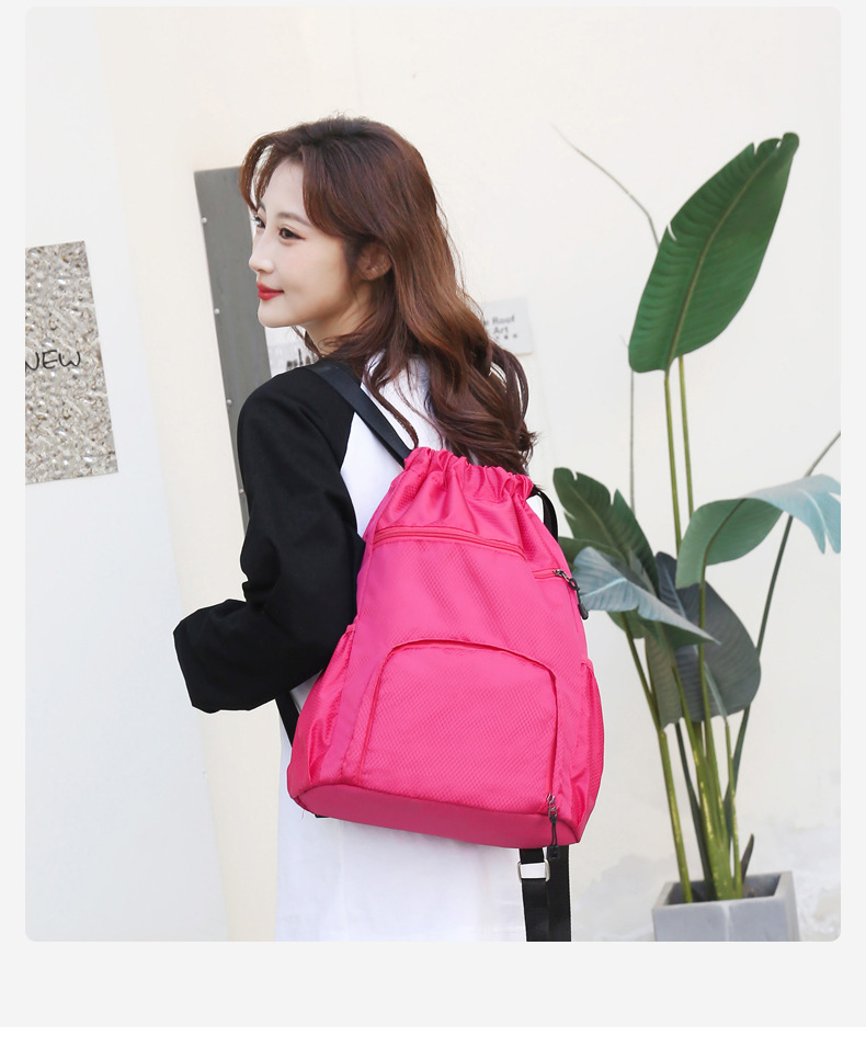 束口收纳袋大容量运动抽绳多功能篮球包干湿分离游泳包旅游双肩包详情15