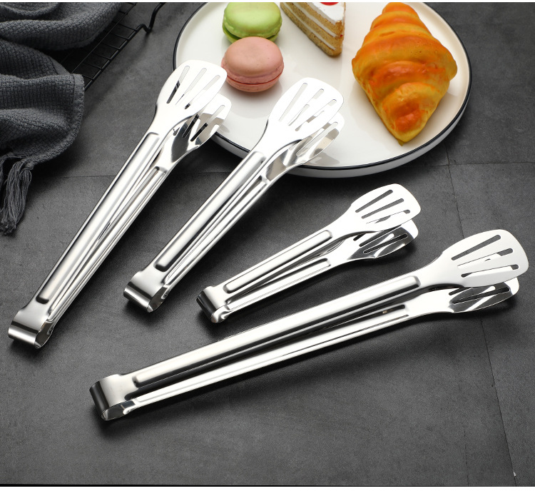 304 stainless steel food tongs, self-service fast food tongs, barbecue, baking bread, grilled meat, fried steak food tongs, meal tongs pic 13