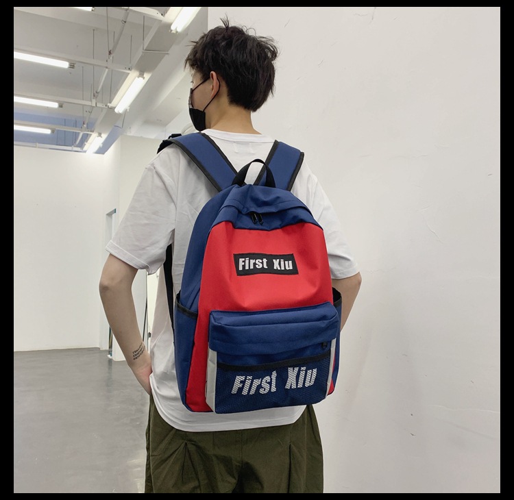 双肩包女2020新款大学生ins风书包韩版原宿ulzzang潮牌百搭背包男详情23