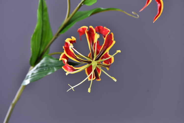 Lanjin artificial Plant Long Branch 3-head Jialan Flame Lily, high-end artificial flower, artificial flower, artificial flame lily, strange lily, home decoration pic 16