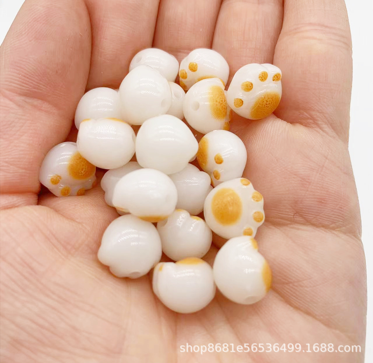 卡通可爱炭烧立体仿菩提猫爪直孔手串珠DIY手链挂件绕指柔材料包详情2