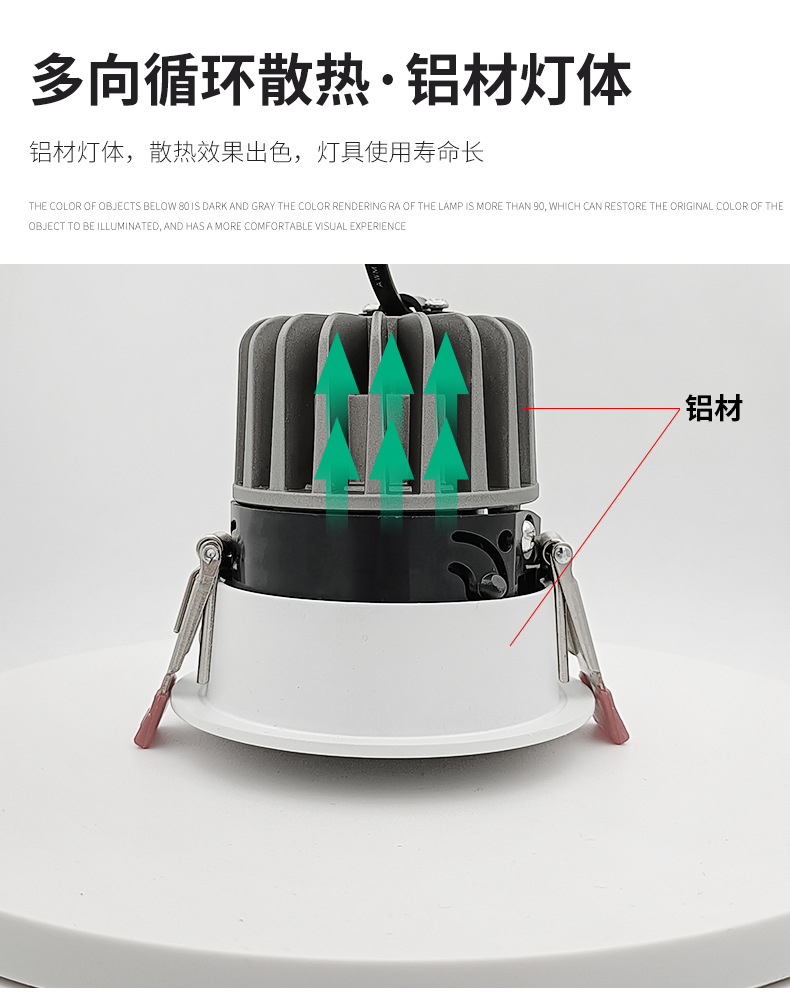 Wholesale of embedded COB deep anti-glare spotlights without secondary light spots, living room without main light, small hill led, hotel wall-washing lights pic 17