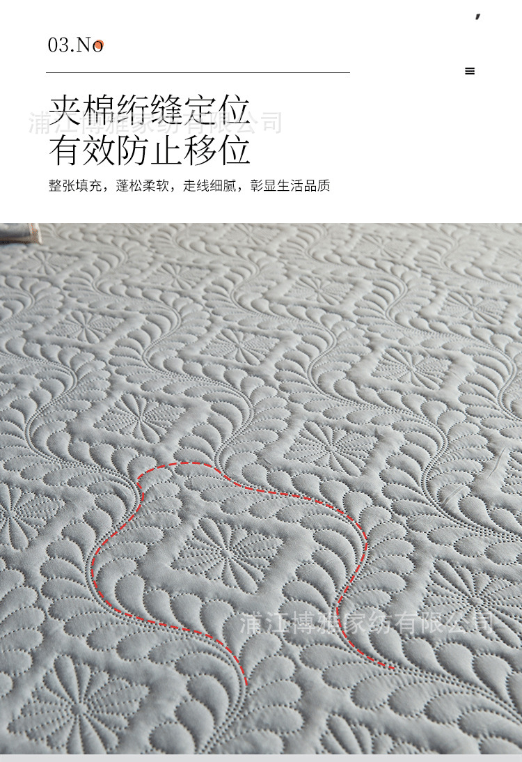 Boya wholesale simple cotton-padded waterproof bed covers are comfortable, skin-friendly, dust-proof and anti-slip. Single-piece bed covers and pillowcases can be machine washed pic 14