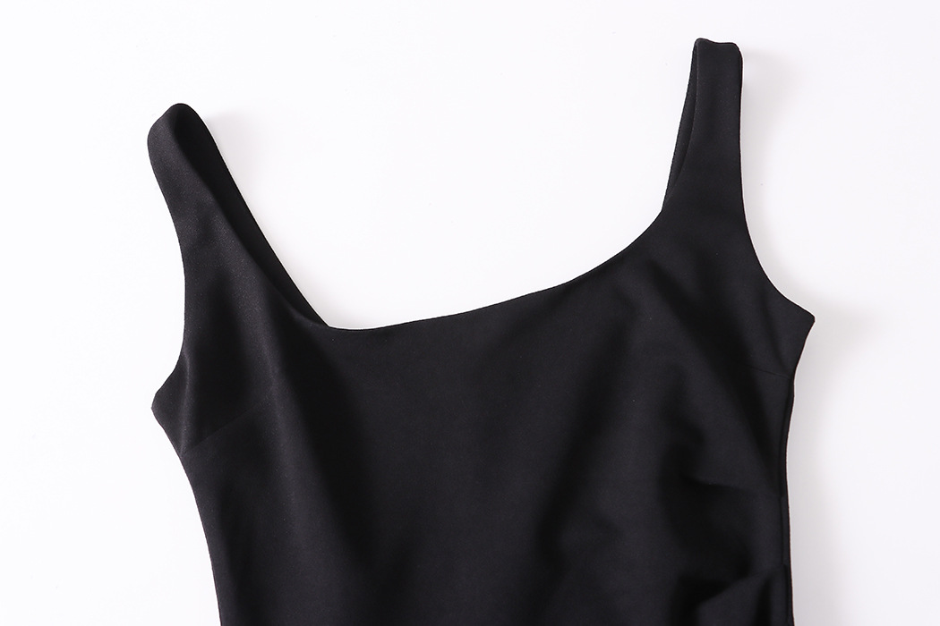 Sinan Antwai-cut French square-neck black vest dress 2024 Early Autumn New Style SN5158 pic 32