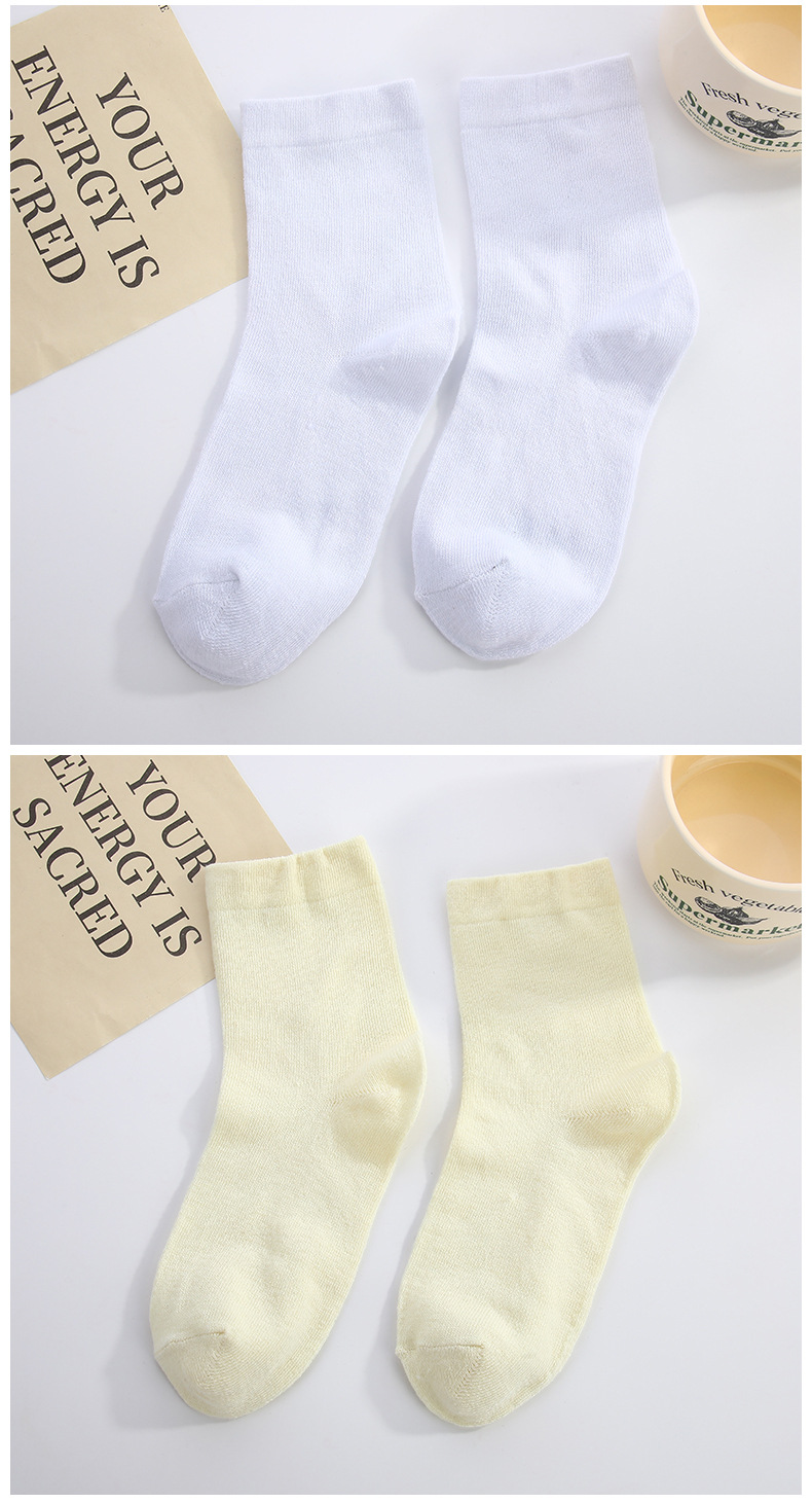 抖音同款纯色松口月子袜白色堆堆袜学院风中筒袜秋冬新款无骨袜详情12