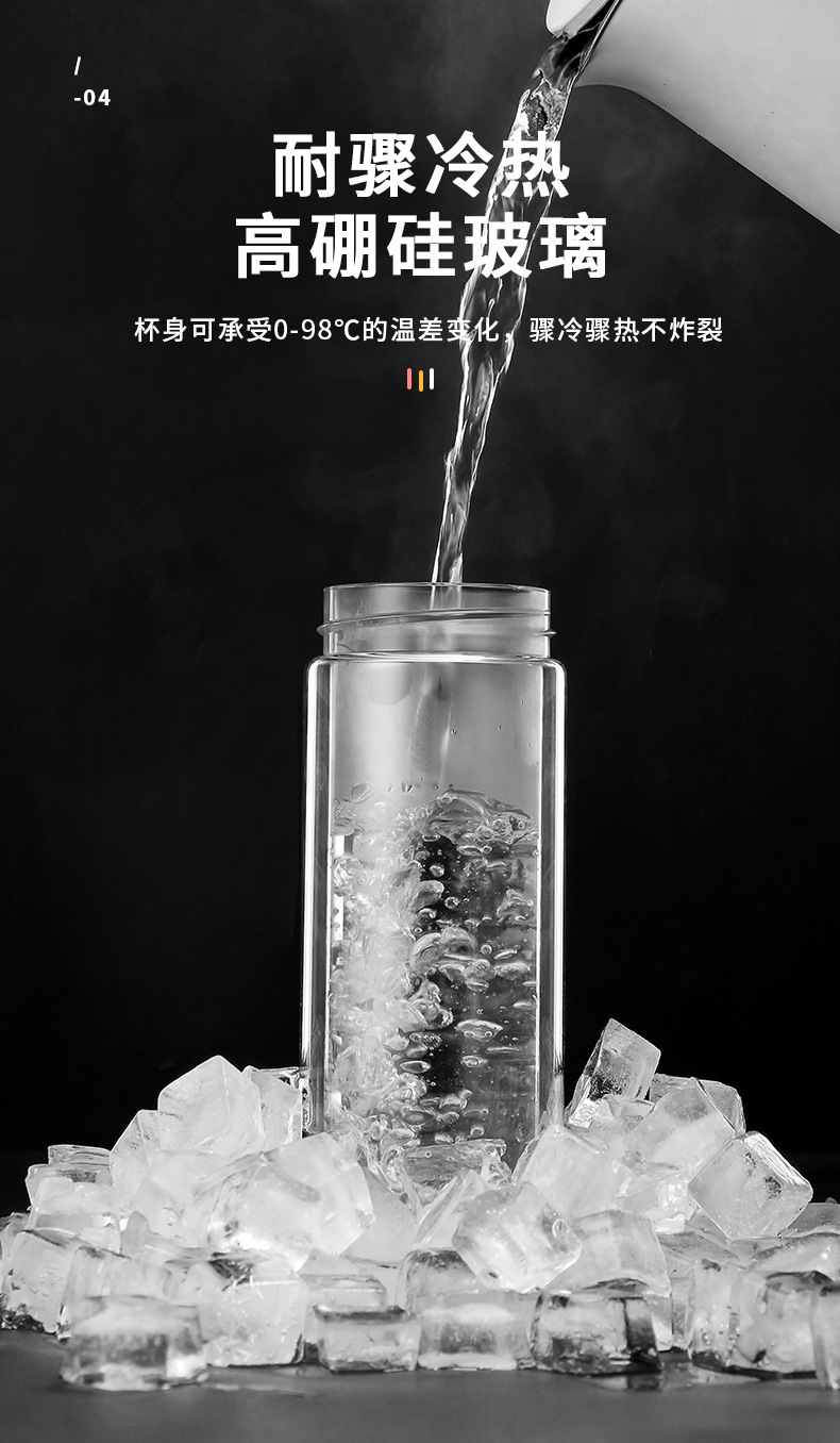 韩国可爱ins风玻璃杯lucky熊高硼硅水杯杯硅胶提手立体萌物厂家详情6