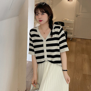 大码女装绣爱心甜美上衣外套2023春新款胖mm长袖针织开衫女21395详情23