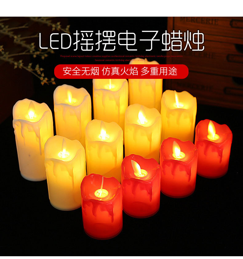 Simulated candles, led electronic candle lights, creative wedding and birthday decorations, proposal and confession props, wholesale candles pic 2