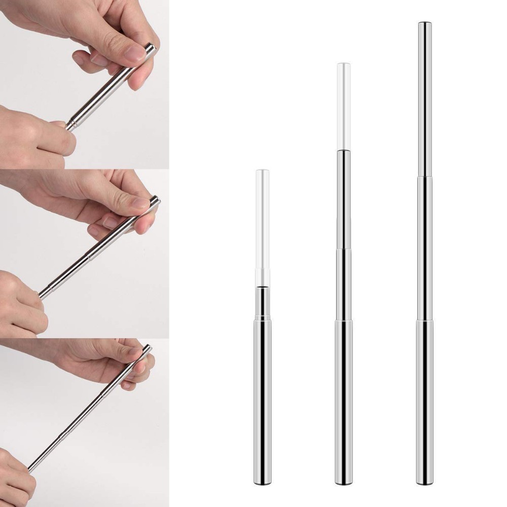 collapsible stainless steel straw Amazon Bestseller Collapsible straw Portable pack Portable easy to clean reusable stainless steel pic 4